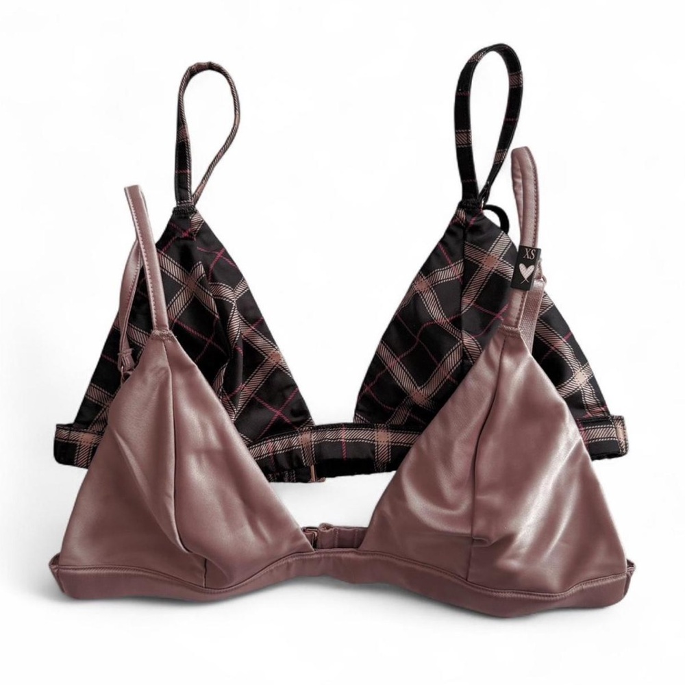 Set of 2 Victoria’s Secret Satin Triangle Bralettes